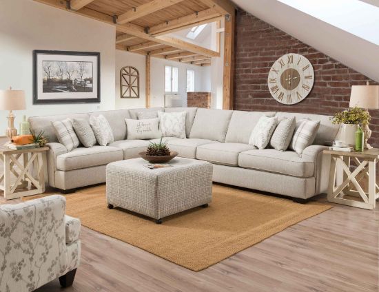 Picture of Celadon-Raffia Beige 3-Piece Sectional Left Facing